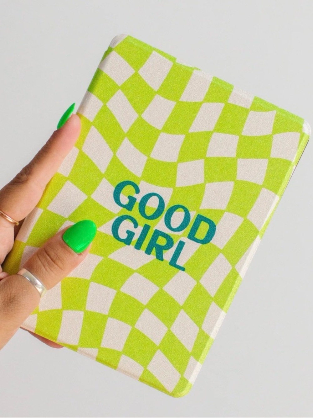 Page the Shop Good Girl Vol. 1 Kindle Case Lime Green Checkerboard